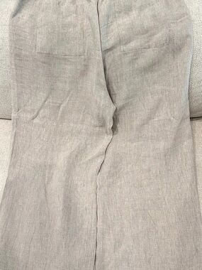 J.Crew Linen Drawstring Pant Wide Leg in Beige Size -XL
